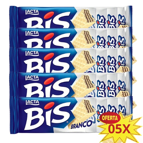 Kit bis wafer lacta 5 caixas c/ 20 unidades cada BRANCO ou Preto ...