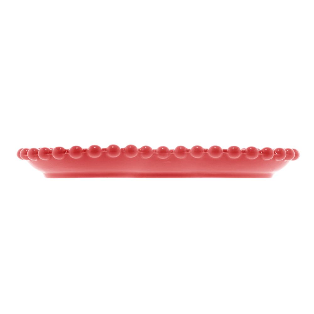 4 Pratos Wolff Beads de Porcelana Vermelho