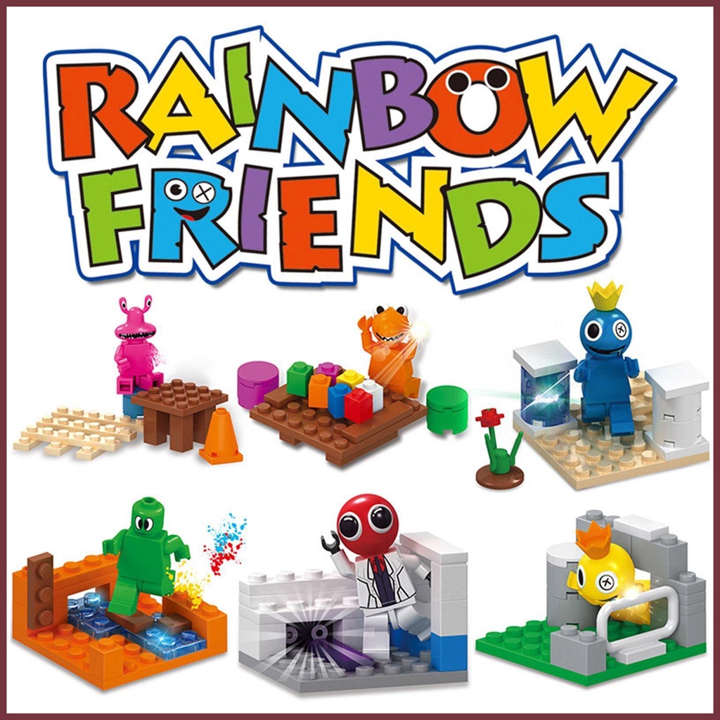 6pcs/set Roblox Rainbow Friends Building Block Toy Action Coleção