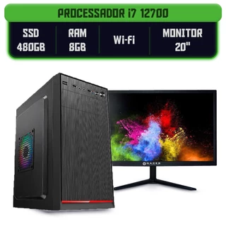 Computador Completo I7 12700 Ram 8gb Ssd 480gb Monitor 20