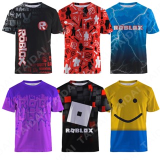 3-13 Anos De Idade ROBLOX Boys T-Shirt Virtual World Printing Cartoon Party  Jogo De Desenho Animado Camisa De Manga Curta Para Crianças