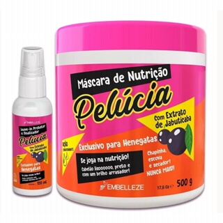 KIT PELUCIA LEAVE-IN + CREME PARA TRATAMENTO 500G JABUTICABA