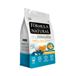 Biscoitos Fórmula Natural Dog Biscuits Cães Adultos Porte Mini e Pequeno Abóbora 250g