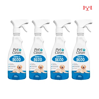 Kit 4 Banhos A Seco Spray Para Cães E Gatos Pet Clean 500ml