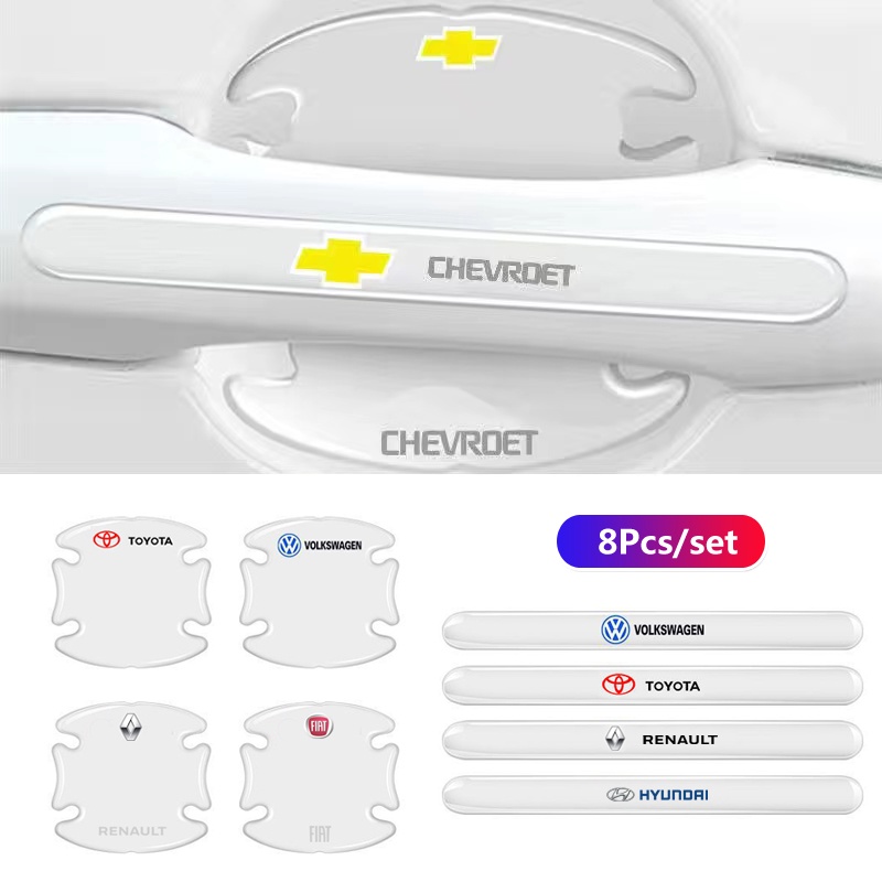 4/8pc Autocolantes Protetores Contra Arranhões Na Porta Do Carro Tigela Universal Invisible Cars De Proteção Colisões