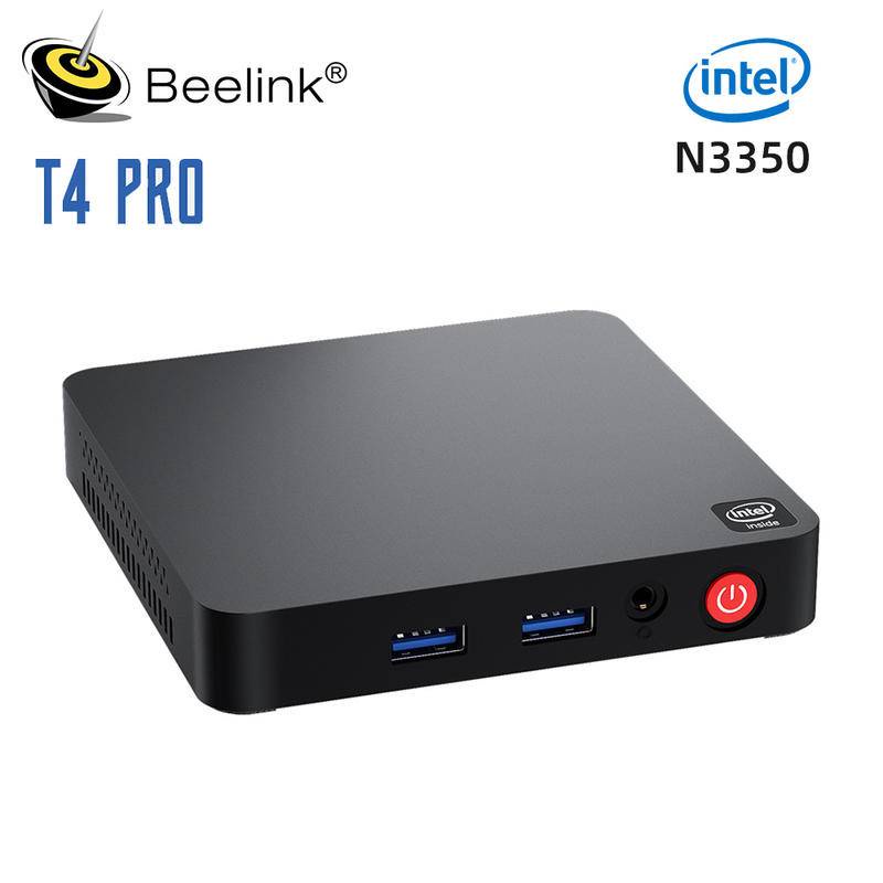 Beelink T4 Pro Mini PC Intel Celeron N3350 Windows 10 4GB DDR4 64GB eMMC Suporta Dual HDMI USB 3.0 2.4G 5.8G WiFi BT4.0 PK AK3V
