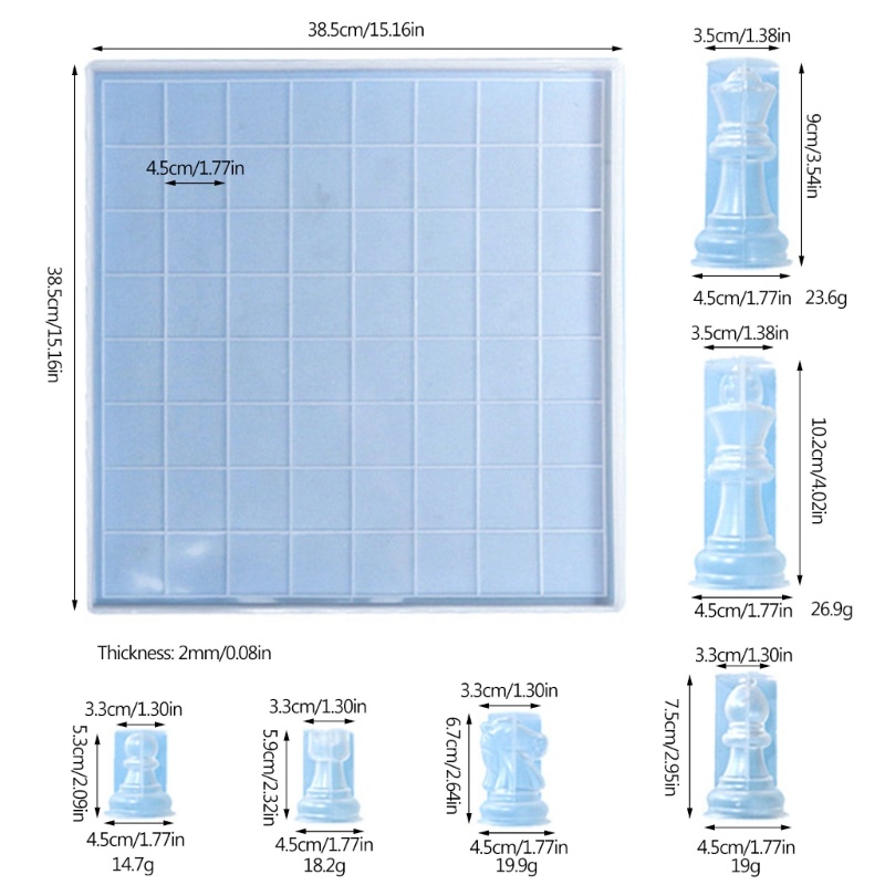 MAGICLULU 1 Conjunto Molde De Xadrez Moldes De Resina De Xadrez De Silicone  Moldes De Xadrez Faça Você Mesmo Jogo De Xadrez Portátil Tridimensional Gel  De Sílica Branco 3d Serapilheira