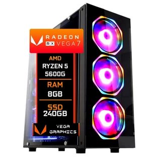 PC Gamer Fácil Amd ryzen 5 5600G Radeon Vega 7 Graphics 8GB DDR4 3000Mhz SSD 240GB - Fonte 500w