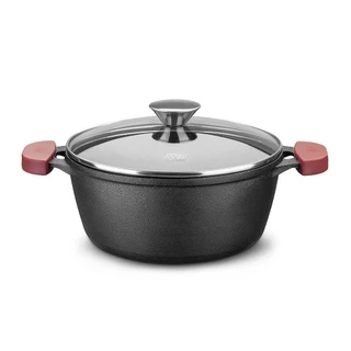 Caçarola De Ferro Fundido MTA 8341 N22 Com Tampa De Vidro 3 Litros