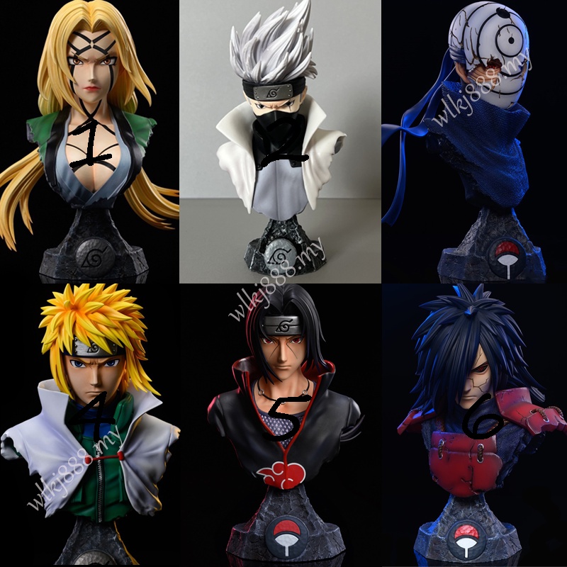 Naruto Itachi Namikaze Minato Hatake Kakashi Busto Tsunate Estátua De Ação Figura Modelo De Escritório Decoração