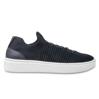 Tênis masculino Conforto e estilo 017 knit com detalhe em couro Preto 2409