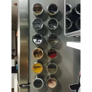 Kit 12 Porta Condimento Inox Tempero Imã Magnetico Geladeira