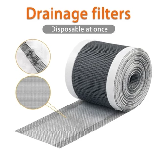5/10 Metros Filtro De Drenagem Descartável Do Piso Chuveiro/Tampa Esgoto Banheiro Da Rede/Autocolantes De Malha Auto-Adesivas Lavatório De Cozinha