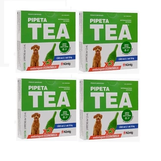 Kit 4 AntiPulga Pipeta Tea Cães 5,1 Kg Á 10kg KIT C/3 Pipeta