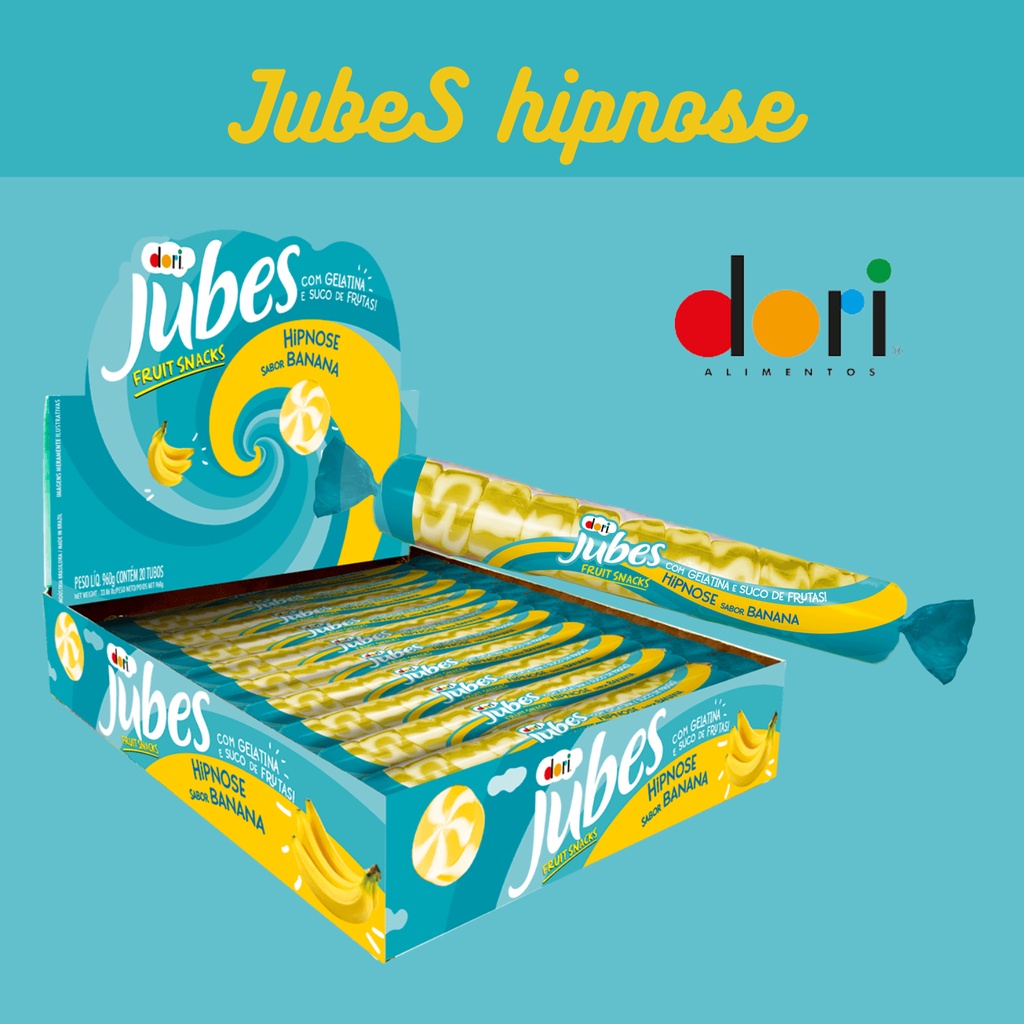 Bala de Goma Jujuba Jubes Banana 20x48g 960g Dori | Shopee Brasil