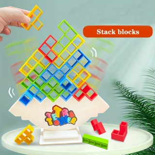 Jogo De Tetris Colorido Torre Equilíbrio Montagem De Blocos De Brinquedos Educativos Para Crianças