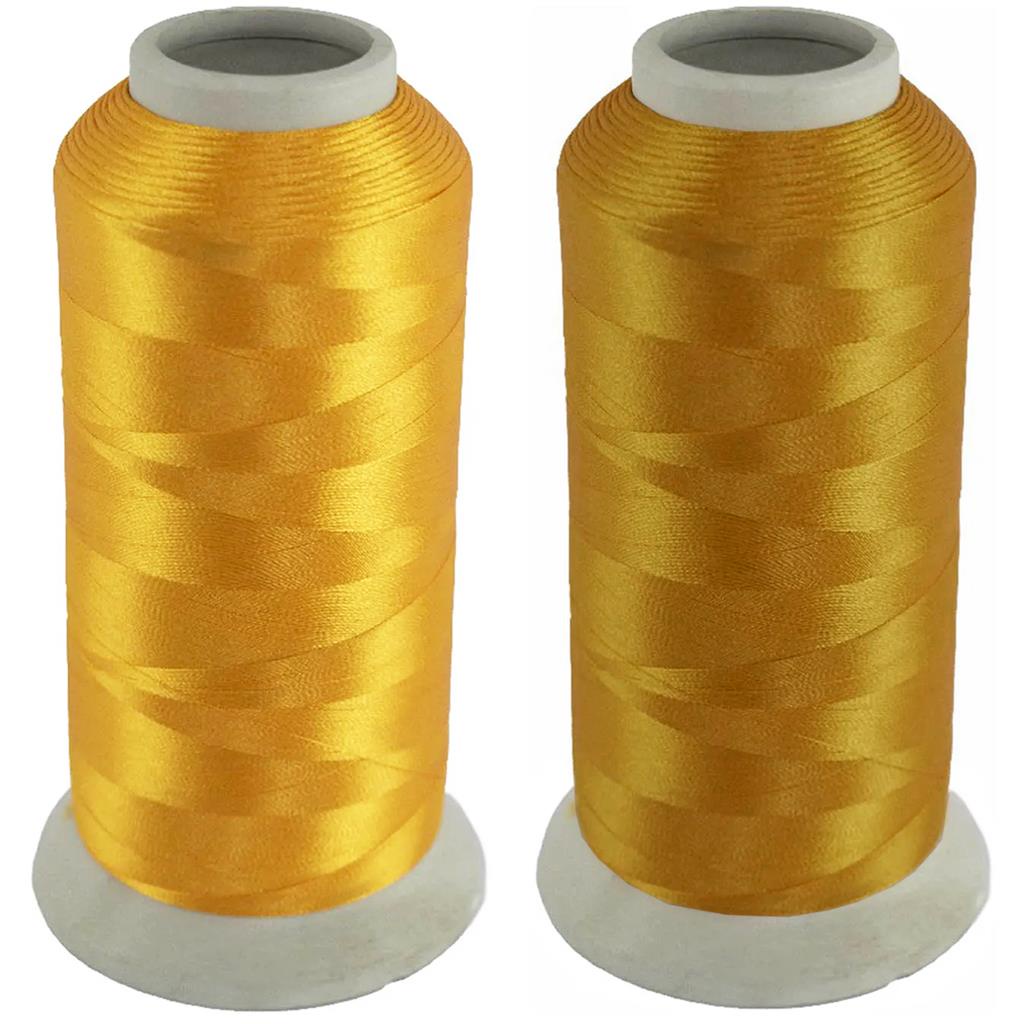Linha Bordar 100% Poliester 120g Cone 4000m Cor Ouro Dourado