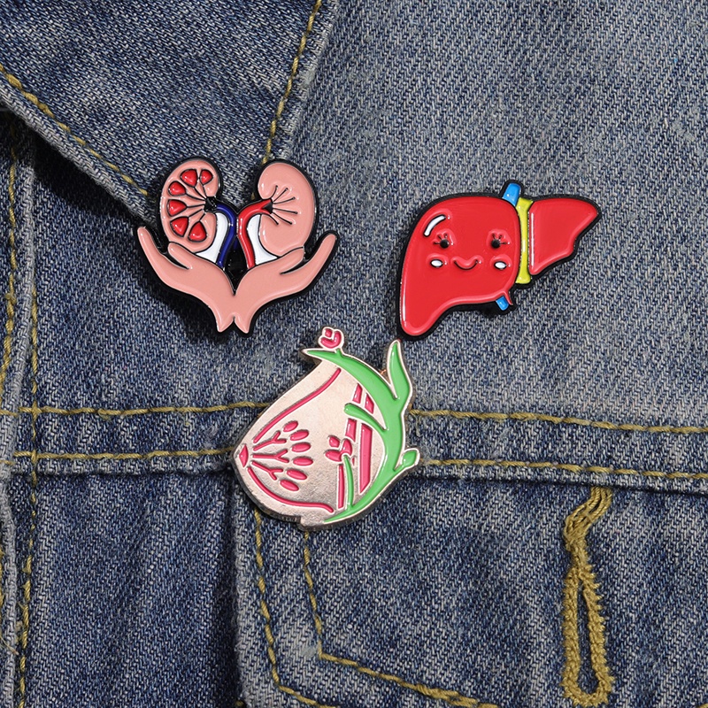 Desenho Animado Imagem De Órgão Broche De Esmalte Acessórios De Vestuário Molde Médico Presente