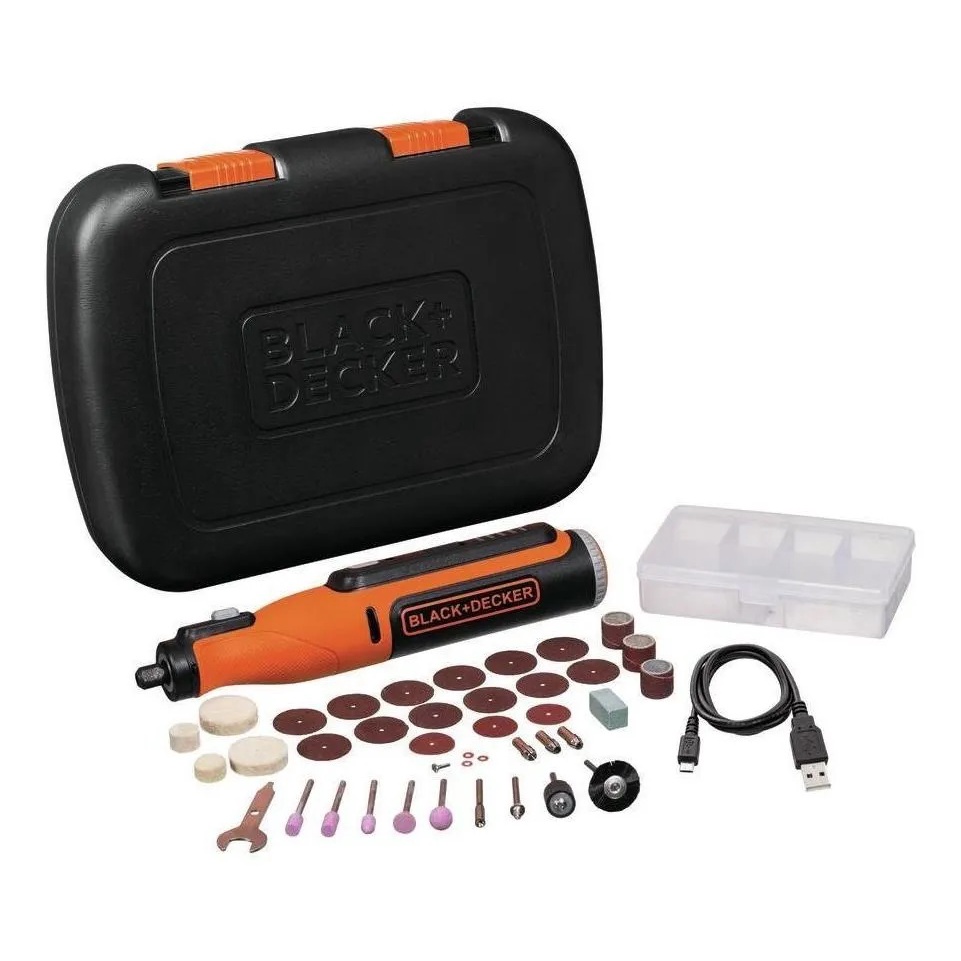 Micro Retífica Bateria 8V C/ 35 Acessórios BCRT8K35 - Black+Decker