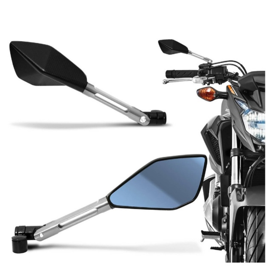 Esportivo Retrovisor Prisma em alumino Fazer 250 Xj6 Hornet Z750 cb 300 Cg150