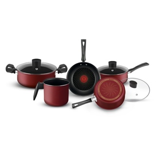 Jogo de Panela Rochedo Limpa Facil Vermelho 5 Peças
