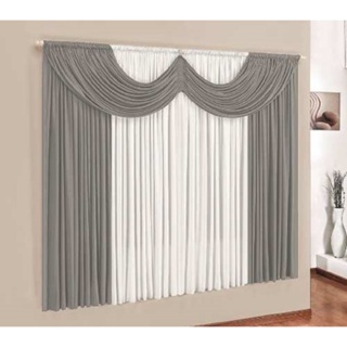 Cortina Paris Com Bando Para Quarto e Sala 2,00 X 1,70 Cinza