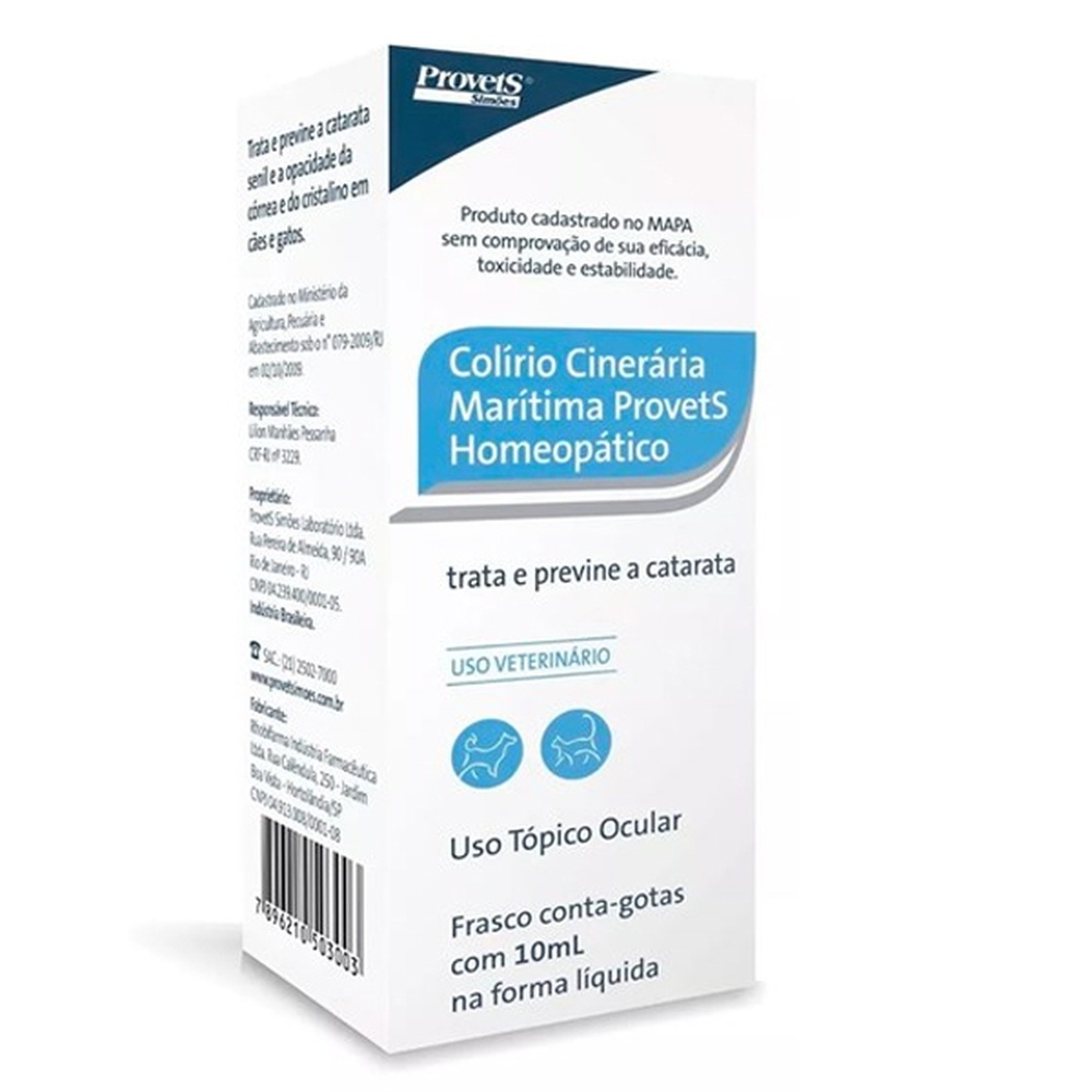 Colírio Cinerária Marítima para Cães e Gatos Provets