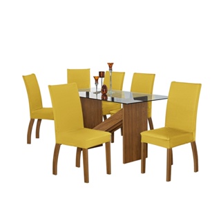Kit 06 Capas P/ Cadeira Jantar Malha Gel Com Elástico Oferta