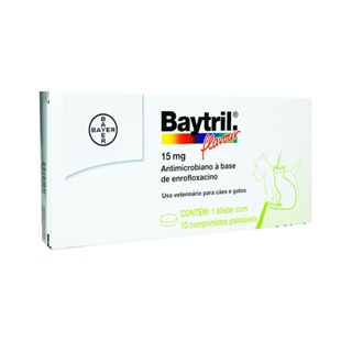 Baytril Flavour Cães e Gatos Bayer 15mg