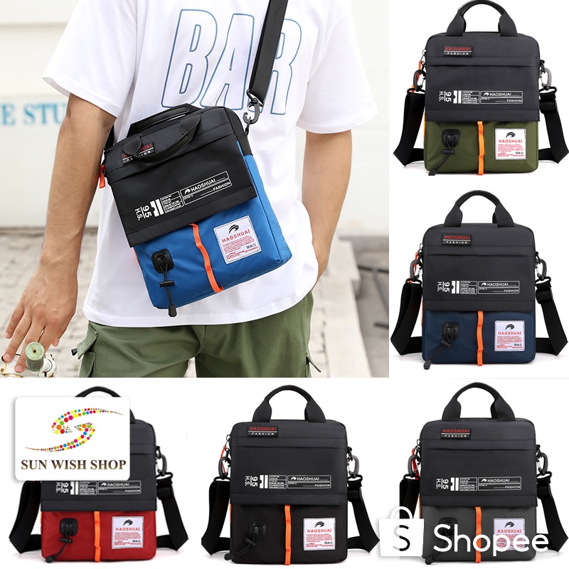 SUNWISH-HAOSHUAI-Nr . 202 Saco De Funda Casual À Prova D'água Sling Bag Beg Lelaki Esportes Masculinos Exterior Durável