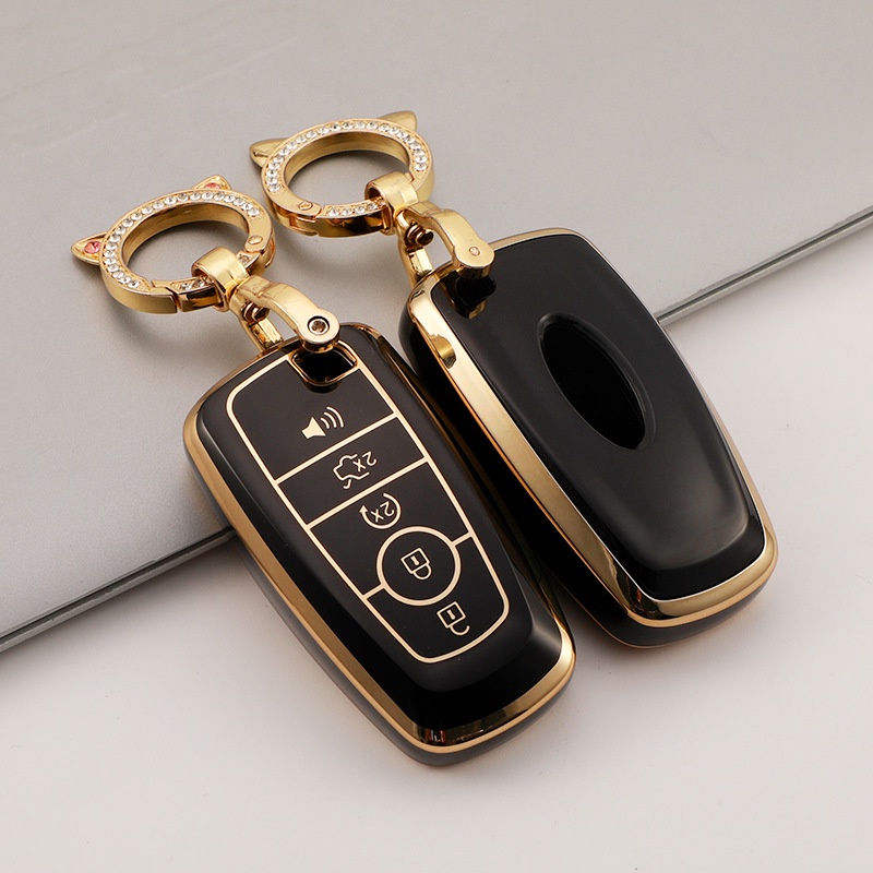 Nuovo portachiavi con Logo personalizzato in pelle per auto per Ford Focus 3 4 ST Mondeo 5 MK5 Kuga Mustang F-150 Explorer Edge Fiesta accessori