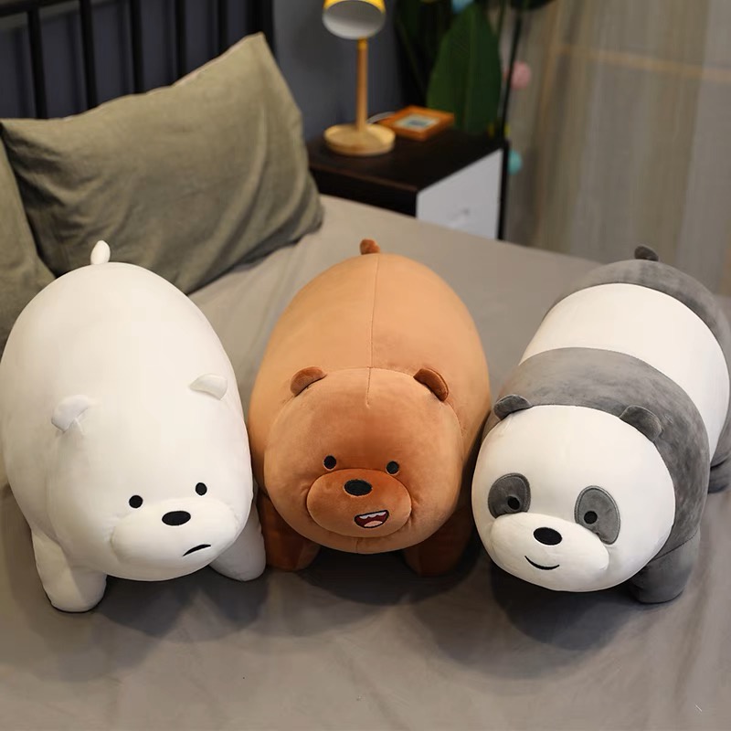 Três Ursinhos Brinquedos de Pelúcia, Panda, Urso Marrom, Boneca de Almofada de Urso Branco, Brinquedos de Pelúcia, Presentes de Aniversário