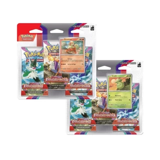 Blister Triplo Escarlate e Violeta Evoluções em Paldea Smoliv Growlithe Pokemon TCG Cartas Triple Pack Presente Pokémon