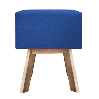 Puff Banqueta Quadrada Retrô Banquinho Suede - AZUL ROYAL