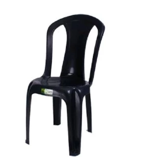 Cadeira De Plástico Resistente Área De Lazer Preta Kit C/8un