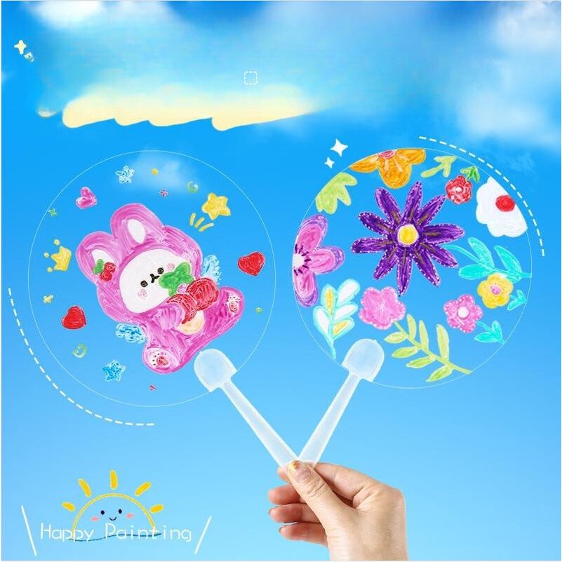 【 JY 】 Transparent Ventilador , De Plástico Feito À Mão Grafite