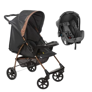 Carrinho Travel System Romano Preto Cobre - Galzerano