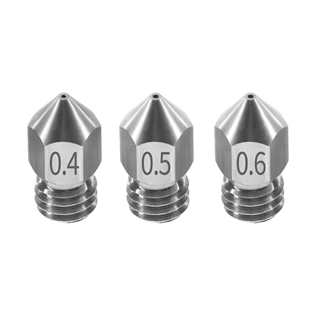 KIT 3 Bico Nozzle Inox 1.75mm Furos 0.4mm 0.5mm 0.6mm Impressora 3D 0.4 ...
