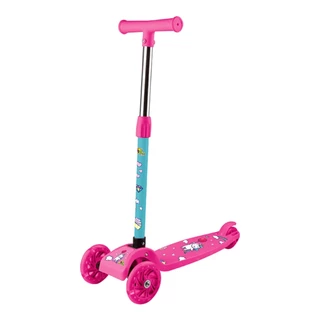 Patinete Para Meninas Unicórnio Rosa 3 Rodas Luzes Led 40Kg