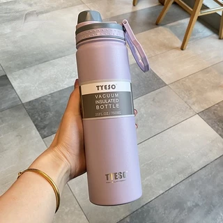 Tyeso 530ML/750ML 6 Cores Garrafa Térmica Doce Cor Grande Capacidade Esportes Pote Exterior Comércio Direto Bebendo Dupla Camada Aço Inoxidável Termos