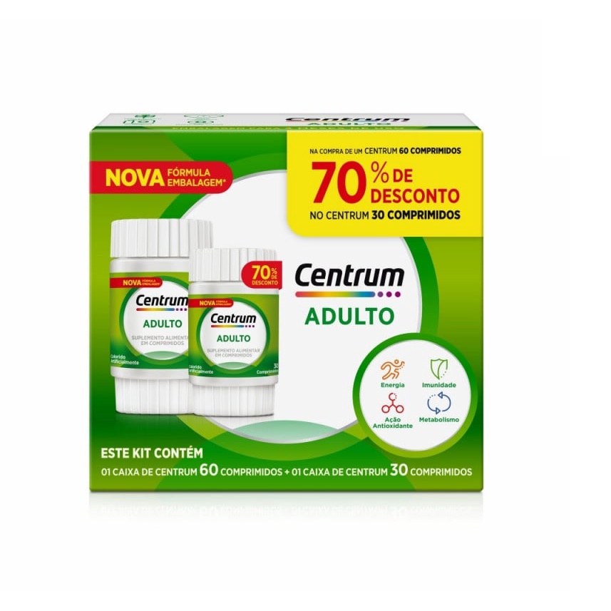 Kit Centrum Az Adulto 60 + 30 Comprimidos | Shopee Brasil