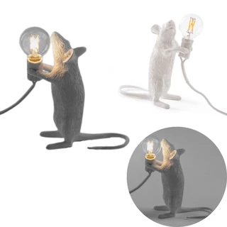 Luminária Rato Realista em Pé Decoração Divertida para Ambientes Halloween abajur
