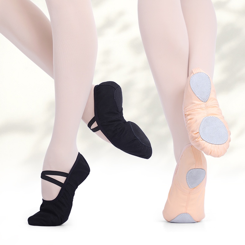 Sapatos De Ballet Feminino Dança Para Meninas Lona Ginástica De Solo Dividido Adultos
