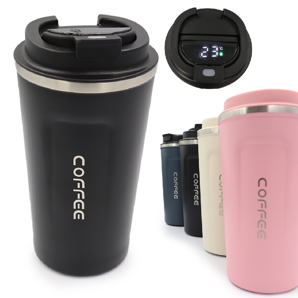 Copo Térmico De Café Com Termômetro Dupla Parede Vacuum 500 ML Hot ...