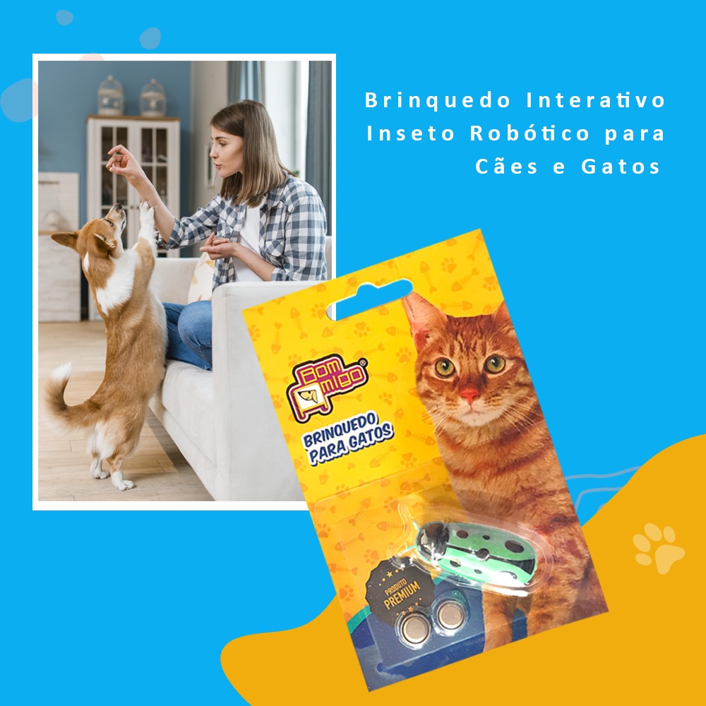 Compre 360 rotação inseto gato brinquedo interativo animal de