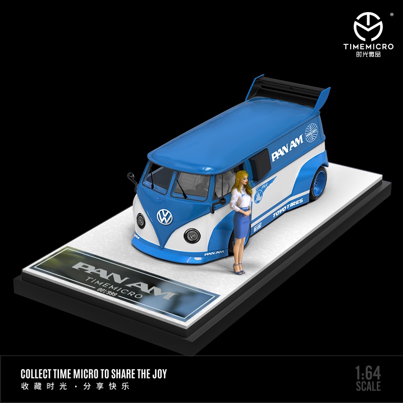 TIME MICRO 1 : 64 VW T1 PAN AM Metal Diecast Modelo Car/Van Para