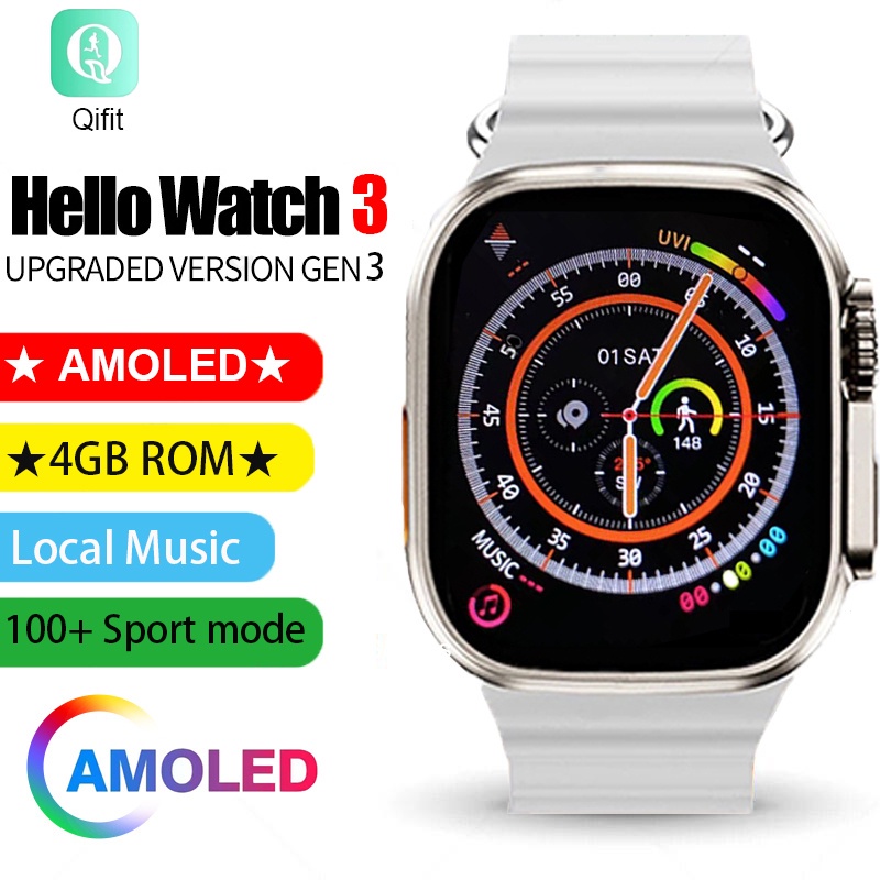 Smartwatch Hello Watch 3 Ultra Amoled 4gb H11 Upgrade 2023