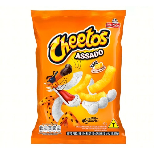 Caixa Cheetos bola Queijo Suíço com 10 unidades 37g Elma Chips