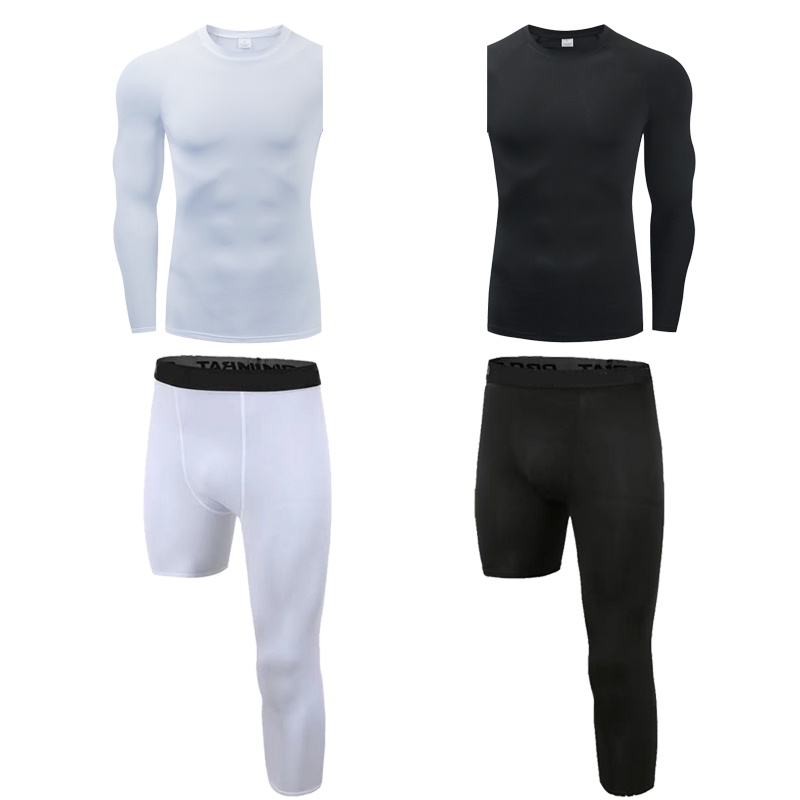 compression shirt Camisa masculina de manga comprida justa, camisa  esportiva básica, treino de corrida e fitness (Color : A1, Size : Small) :  : Moda