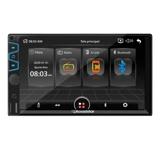 Central Multimídia Carro MP5 2 DIN Plus Tela 7 Espelhamento Bluetooth Rádio FM 50 Watts Roadstar